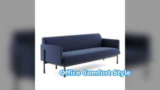 Sofa Kantor Modern Kaki Logam Kain Lembut