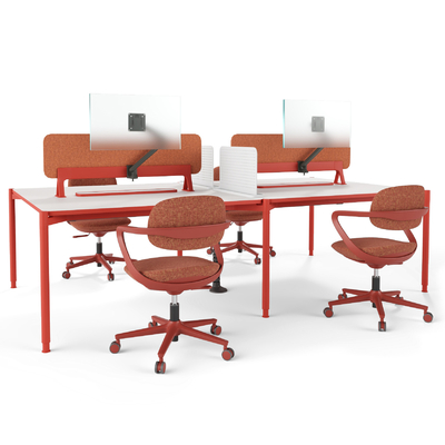 Beli Flex Custom persegi panjang 4 Orang Kantor Workstation Meja Desain elegan Kontemporer online manufacture