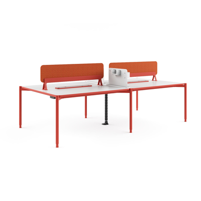 Beli FLEX 4 orang workstation sisi ganda Meja merah dengan layar Modern sederhana dengan staf manajemen kabel terintegrasi online manufacture