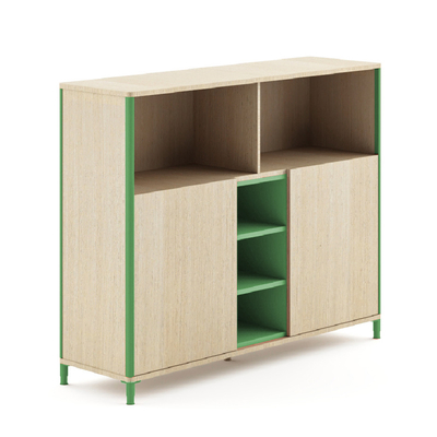 Beli FLEX Modern Multi Tier Office Credenza Sideboard Dengan Lima Rak Terbuka Pintu Ganda online manufacture