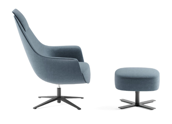 Beli Kursi kantor belakang tinggi dengan Ottoman, Fabic Modern Revolving recliner dengan footrest online manufacture